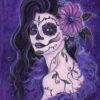 Daisy Purple Day Of The Dead Art By Renee Lavoie Tote Bag Official Tattoo Gifts Merch