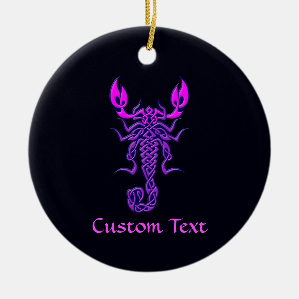 purple celtic knot scorpion ceramic ornament - Tattoo Gifts