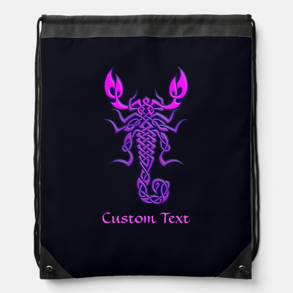 purple celtic knot scorpion drawstring bag - Tattoo Gifts