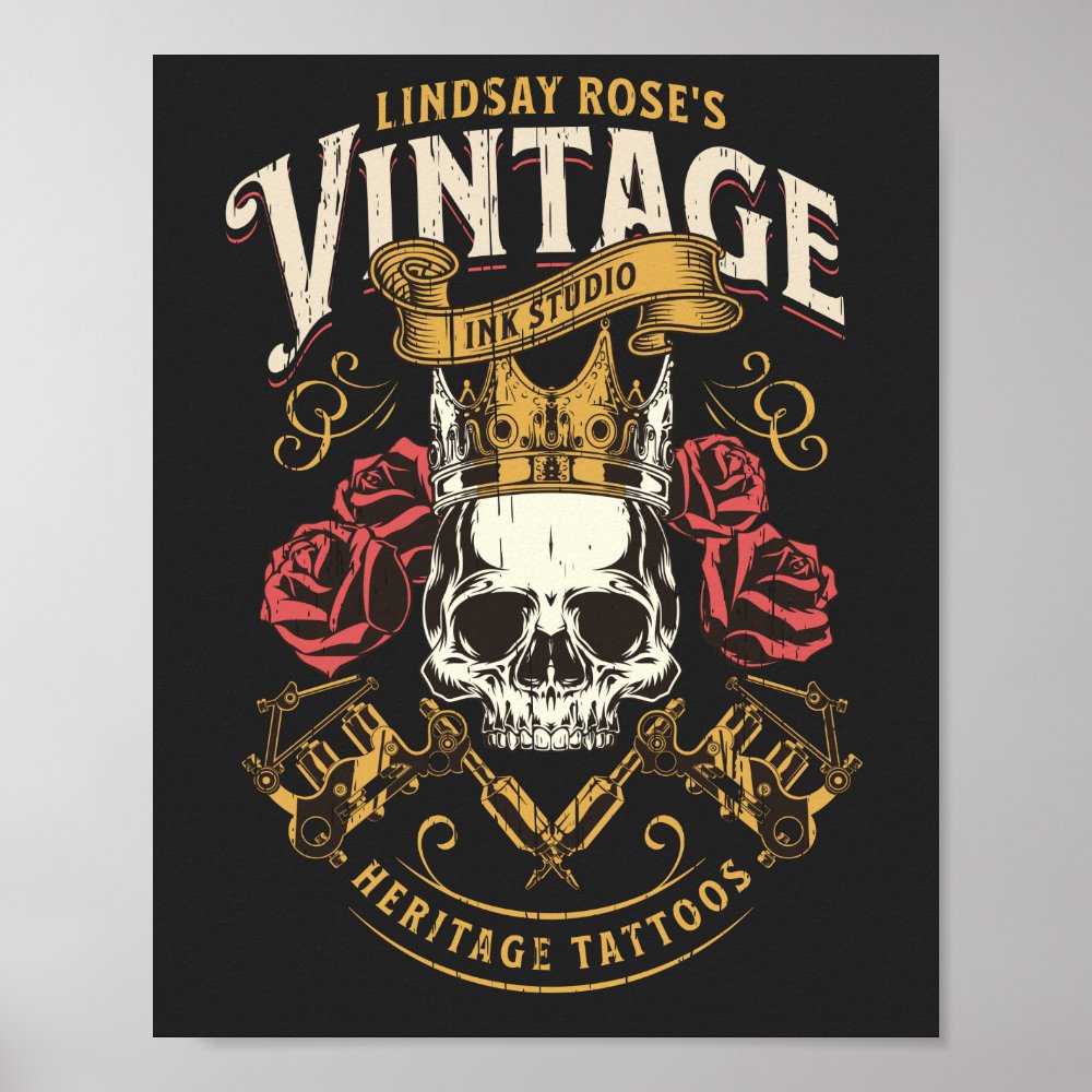 vintage tattoo studio retro style distressed t shi poster rd46256de2ef64627ad0827a6eb588be8 wva 8byvr 1000 - Tattoo Gifts